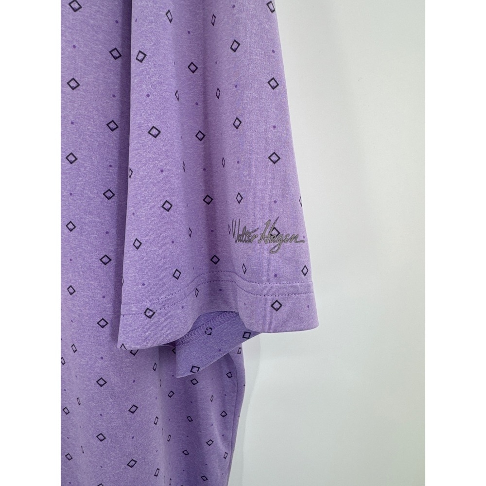 Walter Hagen‎ 11 Majors Mens XL Purple Geometric Diamond Print Golf Polo Shirt - Picture 2 of 7